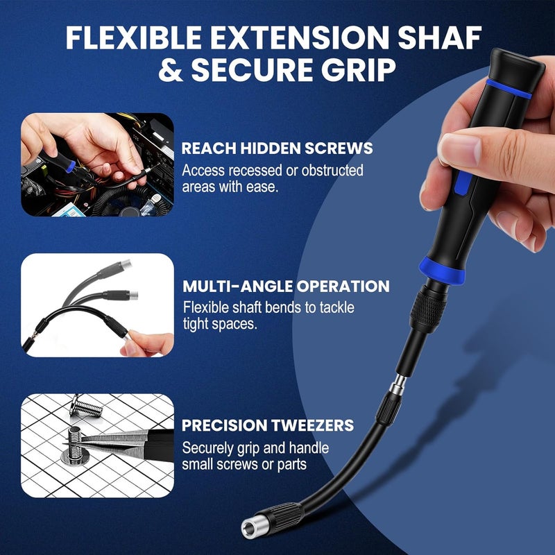 DikTalk 152Pcs Precision Screwdriver Set with 140 CR-V Bits,Magnetic Screwdriver Set with Storage Case&Accessories,Multi-Bit Electronics Repair Kit for iPhone,MacBook,Laptop,PC,Game Console,Tablet,Drone,etc - Image 5